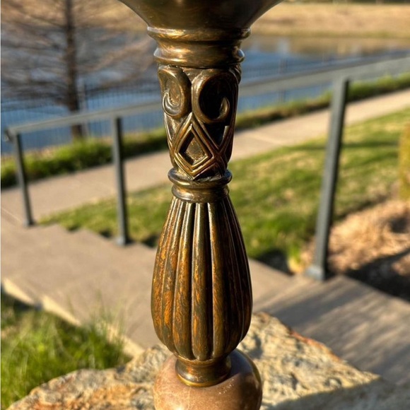 Pair of marbled candle holders - Picture 4 of 5